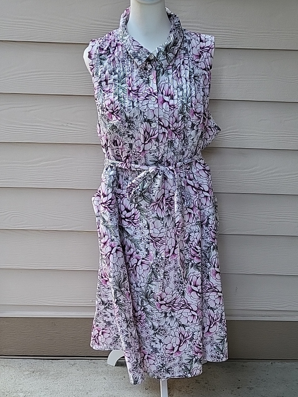 Torrid Pink Floral Sleeveless Midi Dress Tie Waist Size 3X